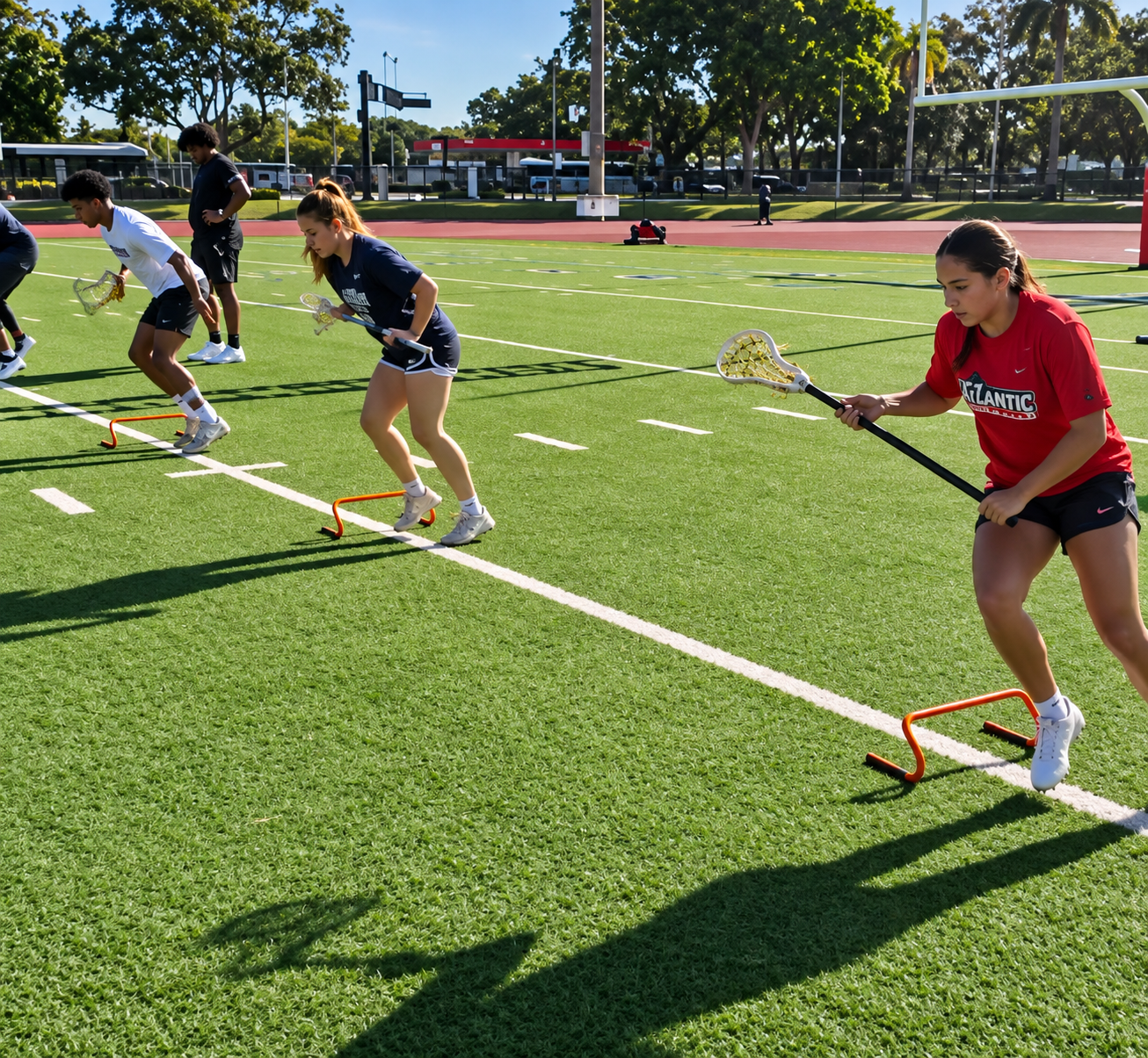 Athlete running on a track